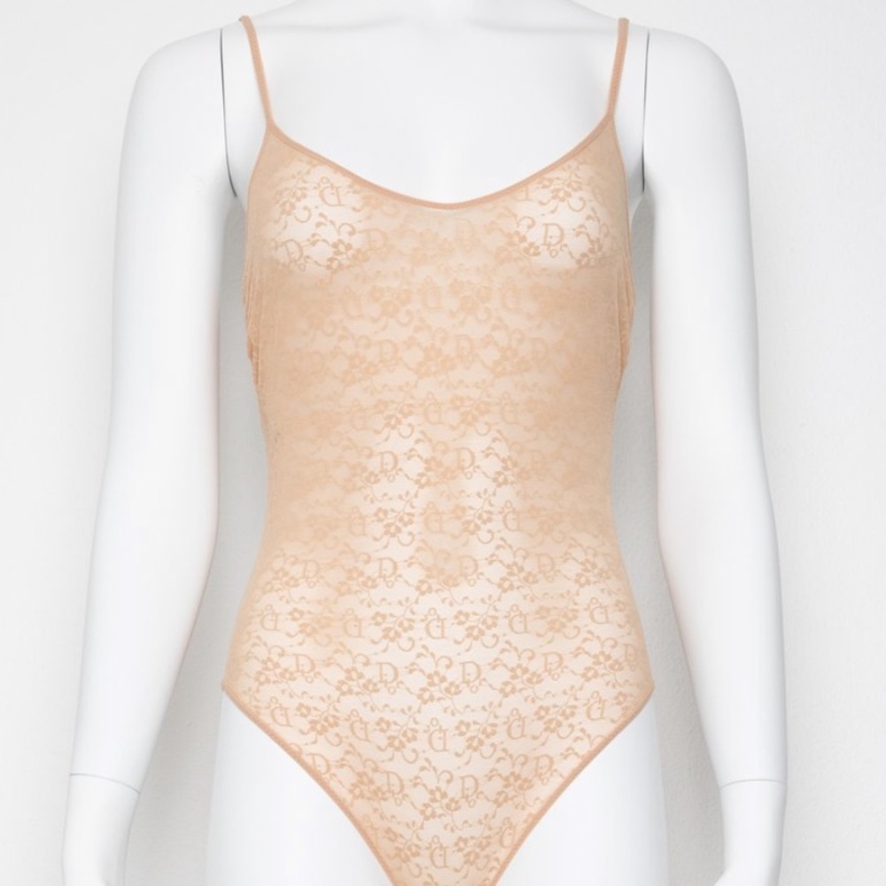 Vintage 80’s Christian Dior monogram lace bodysuit